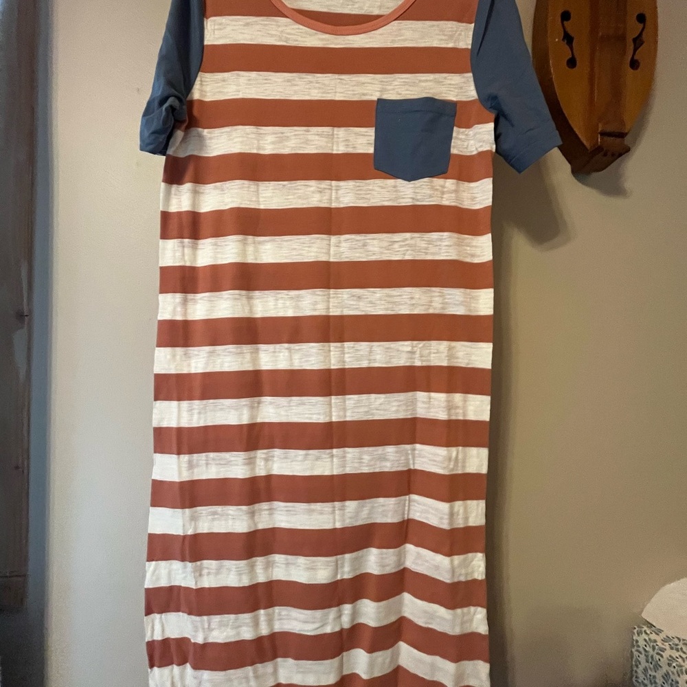 Roolee Red, White, and Blue Midi Tshirt Dress